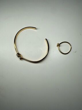 Mod + Jo Indy Cuff Bracelet and Aurate NY Gold Knot Ring - size 6.5